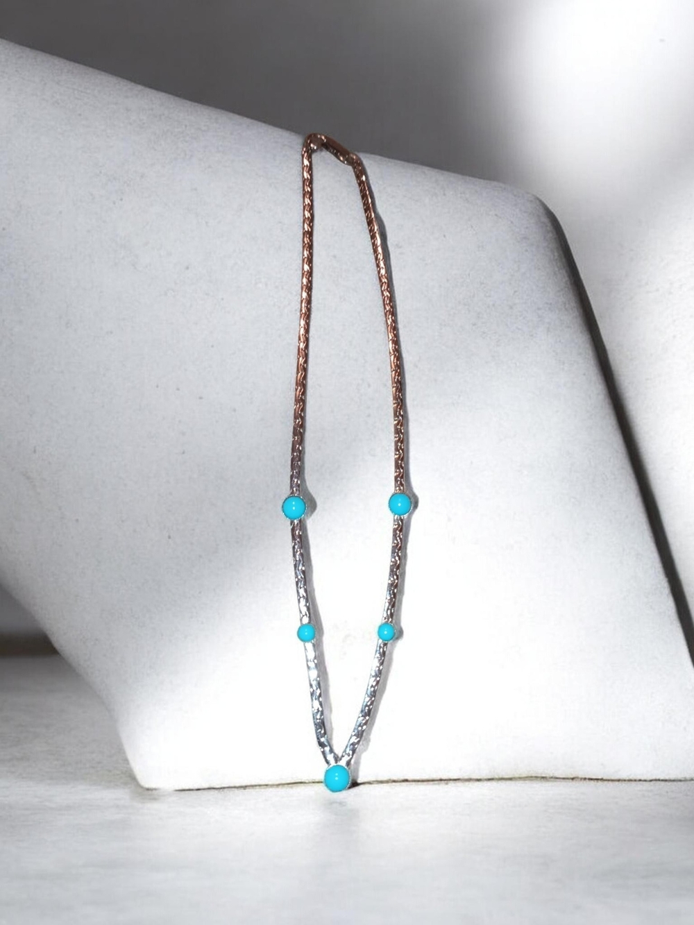 Turquoise Bead Silver-Tone Layered Necklace
